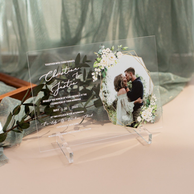 Acrylglas Hochzeitskarten mit Foto TAC028