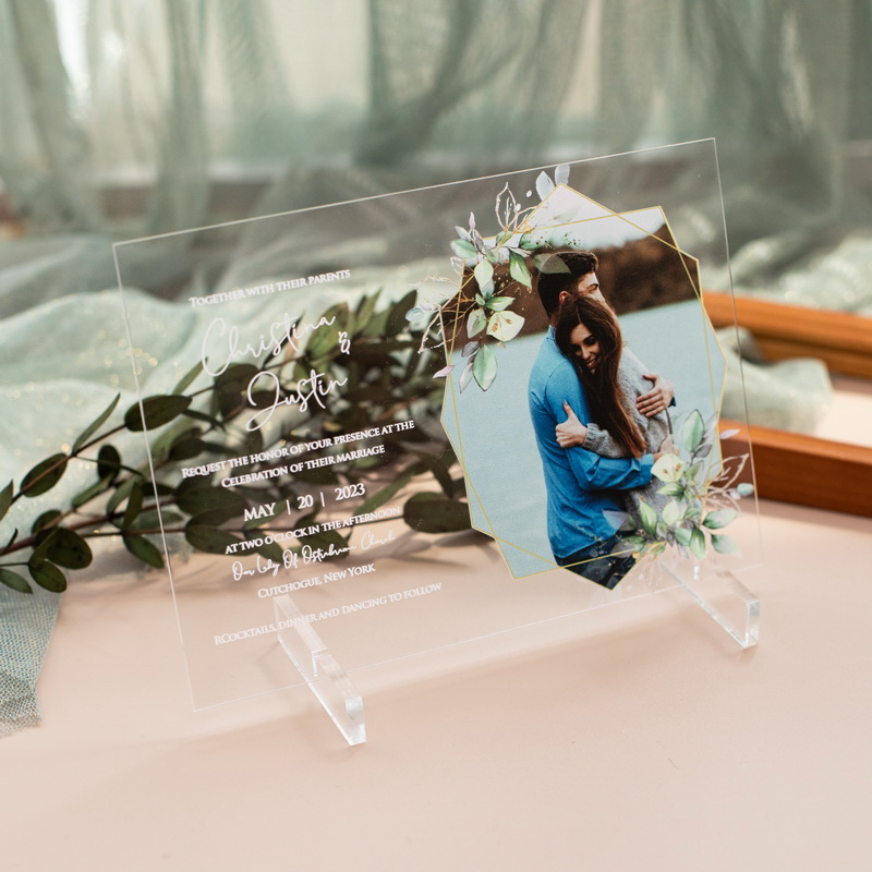 Acrylglas Hochzeitskarten mit Foto TAC029
