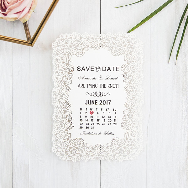 Save the Date Lasercut Karten TFL004