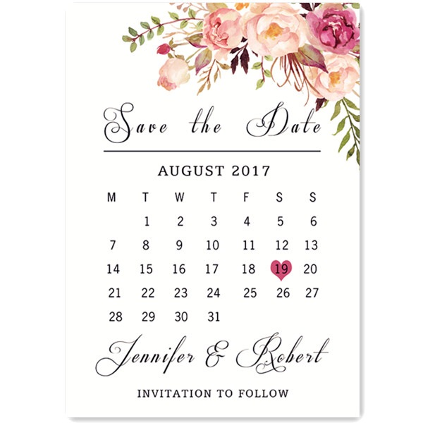 Kreative Blumen Kalender Save the Date Einladung TFL008