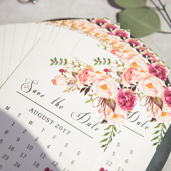 Kreative Blumen Kalender Save the Date Einladung TFL008