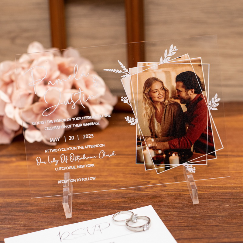 Acrylglas Hochzeitskarten mit Foto TAC030