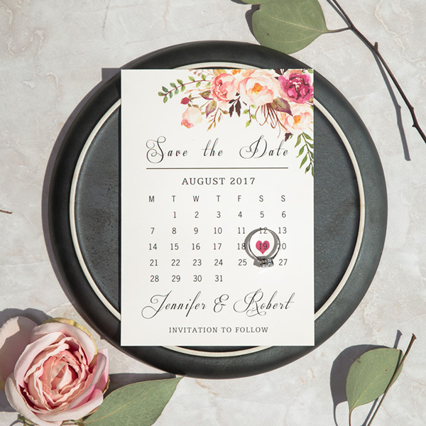 Kreative Blumen Kalender Save the Date Einladung TFL008