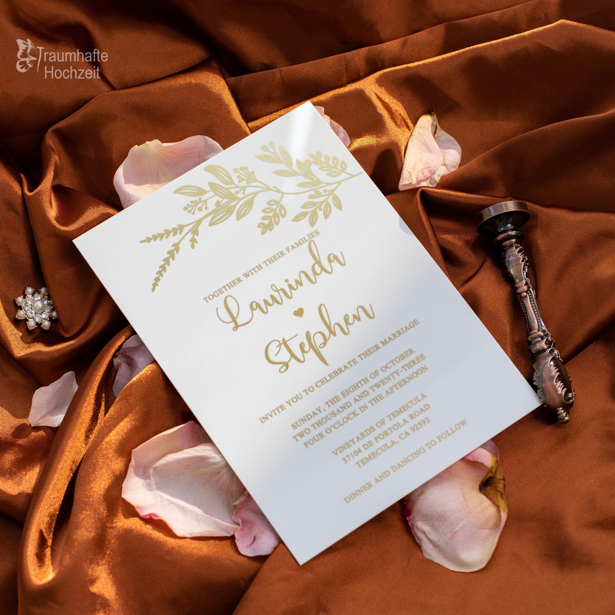 Luxuriöse Goldene Acrylglas Einladungskarten zur Hochzeit TWAC01